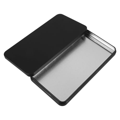 PRETYZOOM Handy Aufbewahrungsbox Bargeldorganisator Münzhalter Rechteckige Dosen Aus Metall Kleine Vorratsdose Behälter Aus Metallblech Währungssammlung Geldfach Währungsfach Eisen Schwarz von PRETYZOOM