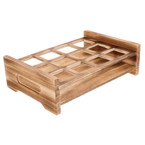 PRETYZOOM Holz Serviertablett mit Schnapsglas Halter Vielseitiges Aufbewahrungstablett für Bar und Wohnzimmer Design für Feste und Anlässe von PRETYZOOM