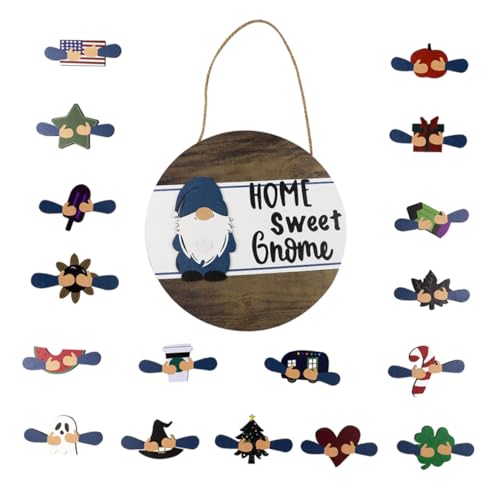 PRETYZOOM Holz Türschild Gnome Willkommen Dekoration Teiliges für Haus und Geschäft Kreatives Hängendes Willkommensschild mit Feiner Verarbeitung für Wand Tür und Fenster von PRETYZOOM
