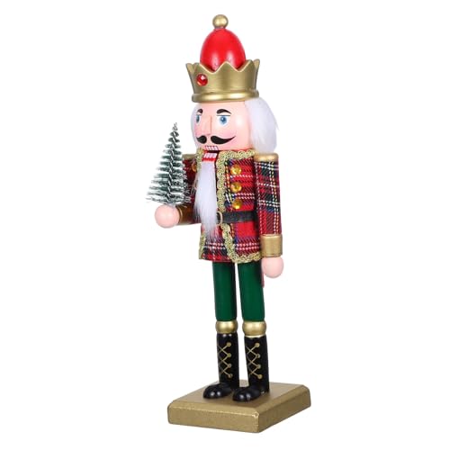 PRETYZOOM Holz Weihnachtsdekoration Nutcracker Soldat Traditionelle Figur Stabile Holzstatue Festliche Weihnachtsdeko für Regal Tisch Home Decor von PRETYZOOM