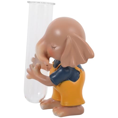 PRETYZOOM Kaninchen-hydrokulturvase Plüsch Solare Gartenornamente Moderne Vase Hund Teichbeleuchtung Desktop-tierstatue Geisterstatue Ornamente Im Freien Bausatz Igel-Ornament Glas Colorful von PRETYZOOM