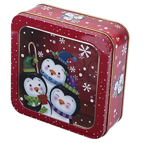 PRETYZOOM Keksdose Metallbox Plätzchendosen Weihnachten blechdose mit Fenster Geschenkbox Tin Quadratische Box Vorratsdose Metall Box Storage Container Organizer Aufbewahrungsbox von PRETYZOOM