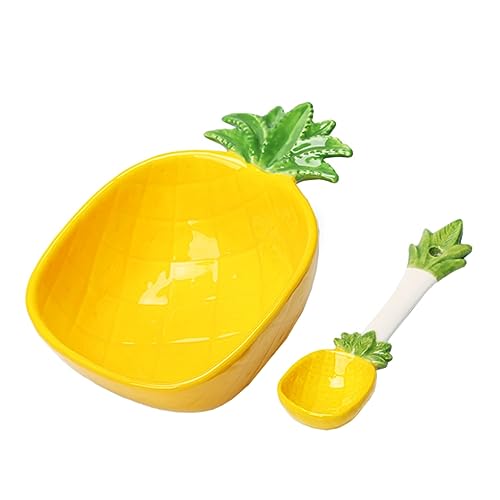 PRETYZOOM Keramik-Ananas-Schüssel Tassen-Snack-Tablett kleine Schüssel kleine Obstschale Brotkorb Früchte kinderschüssel salatschüsseln salat bowl Keramikschale im Ananas-Design Futternapf von PRETYZOOM