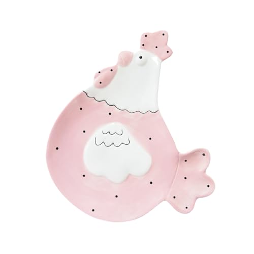 PRETYZOOM Keramik Dessertteller Henne Design Handgefertigtes Buffet Tablett Leichtes Sicheres Aufbewahrungstablett für Süßigkeiten Kuchen und Snacks Vielseitig für Party und Dekoration von PRETYZOOM