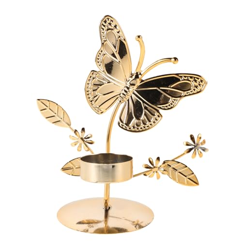 PRETYZOOM Kerzenhalter aus Eisen Vintage Kerzenständer Eisen -Kerzenhalter rustikaler kerzenhalter Spitzkerzenständer Tabletop -Kerzenhalter Hochzeitskerzenhalter Kaminleuchter Golden von PRETYZOOM
