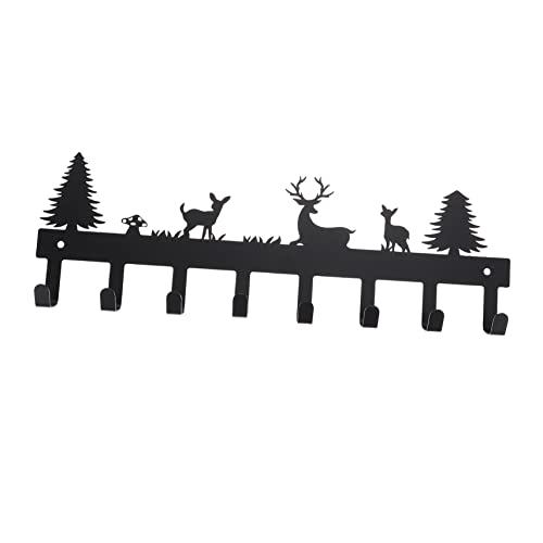 PRETYZOOM Kohlenstoffstahl Deer Design Fach Klebehaken ohne Bohren Robuste Wandgarderobe für Mäntel Hüte Handtücher Hohe Tragkraft Dekorative und Praktische Wandmontage für Schlafzimmer und von PRETYZOOM