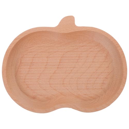PRETYZOOM Kuchenplätzchentablett Holztablett Apfel-Servierplatte Party-Obsthalter deko Essenstablett Serviertablett aus Holz im rustikalen Stil Tablett für die Teestube Apfelform Teller Brot von PRETYZOOM
