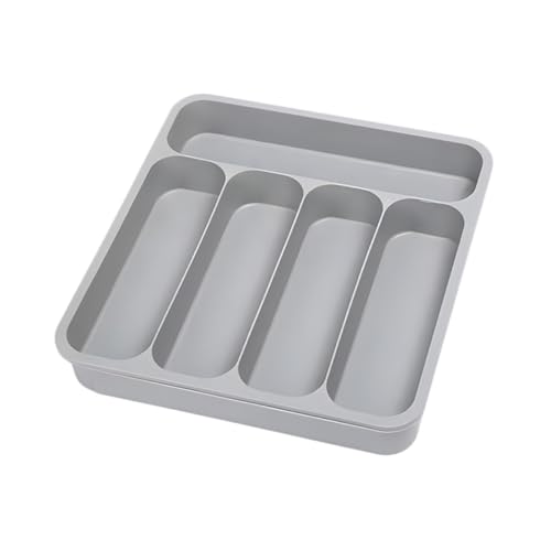 PRETYZOOM Küchen Besteck Organizer Schublade Ausziehbarer Besteckhalter mit Fächern Praktischer Utensilien Organizer für Löffel Gabeln Messer und Essstäbchen Graues Design von PRETYZOOM
