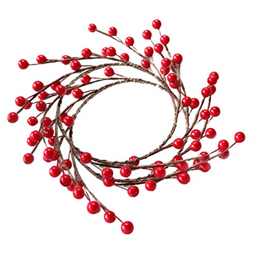 PRETYZOOM Künstlicher Beerenkranz 18cm Weihnachtskranz Rot Beeren Türkranz Wandkranz Fensterkranz 2pcs Hängend Weihnachtsdeko Festival Party Weihnachtsfeier Tür Wand Fenster Kamin Dekoration von PRETYZOOM