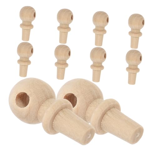 PRETYZOOM 10stücke Holzstifte Und Korken Für Glasflaschen Töpferscheibe Kleine Korken Holz-wandhaken Glasur-töpferwerkzeuge Flaschenverkorker Flaschen Mit Stopfen Holzknöpfe Zum Basteln Lang von PRETYZOOM