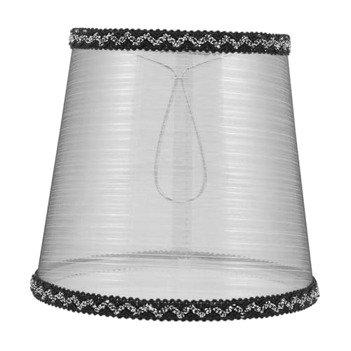 PRETYZOOM Lampenschirm Transparent Schwarz Silber Clip Stoff Abdeckung für Decken und Hängelampen Leichter Stabiler Lampenschirm für Dekorative Sichere Beleuchtung im Wohn und Schlafzimmer von PRETYZOOM