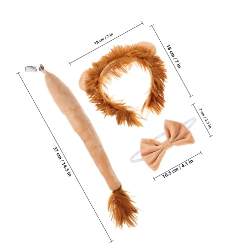 PRETYZOOM Löwenkostüm Tier Haarreif mit Ohren Abnehmbarer und Fliege Halloween Cosplay Party Zubehör Hautfreundliches Stoffmaterial Bequem für Karneval und Geburtstagsfeier PRETYZOOM Löwenkostüm Tier Haarreif mit Ohren Abnehmbarer und Fliege Halloween Cosplay Party Zubehör Hautfreundliches Stoffmaterial Bequem für Karneval und Geburtstagsfeier von PRETYZOOM