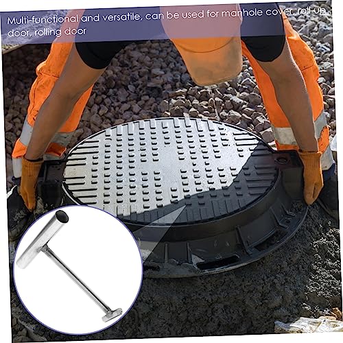 PRETYZOOM Metall Manhole Cover Lifter Haken Form Robuster Hebehaken für Rolltore Schachtabdeckungen und Vielseitige Hebeaufgaben im Außenbereich Home Tool für Sicheres Anheben von PRETYZOOM