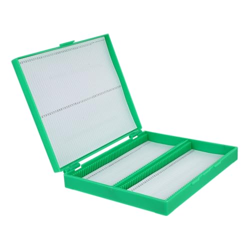 PRETYZOOM Mikroskop Objektträger Aufbewahrungsbox Plätze Grün Kunststoff Stapelbox mit Sicherem Halter für Biologische Präparate Anfänger Geeignet von PRETYZOOM
