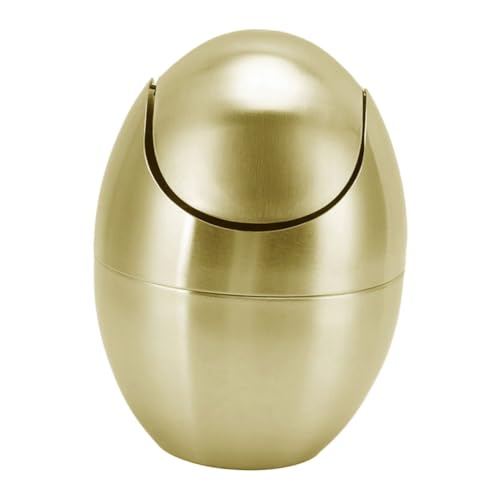 PRETYZOOM Mini Mülleimer Gold mit Deckel Eiförmiger Kompakter Desktop Abfalleimer für Büro Badezimmer Küche Stilvoller Recyclingbehälter Leicht zu Reinigen Modernes Design PRETYZOOM Mini Mülleimer Gold mit Deckel Eiförmiger Kompakter Desktop Abfalleimer für Büro Badezimmer Küche Stilvoller Recyclingbehälter Leicht zu Reinigen Modernes Design von PRETYZOOM