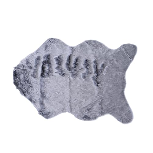 PRETYZOOM Nachahmung Pelzteppich Rutschfeste Teppiche Teppich Für Sofa Flauschige Bodenmatte Dunkelgrau von PRETYZOOM