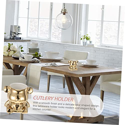 PRETYZOOM Nordischer Keramik Utensilienhalter Bär design Küchenbehälter Besteckhalter Goldfarbig Dekorativer Aufbewahrungstopf für Löffel Gabel Messer Küchenutensilien Arbeitsplatte PRETYZOOM Nordischer Keramik Utensilienhalter Bär design Küchenbehälter Besteckhalter Goldfarbig Dekorativer Aufbewahrungstopf für Löffel Gabel Messer Küchenutensilien Arbeitsplatte von PRETYZOOM