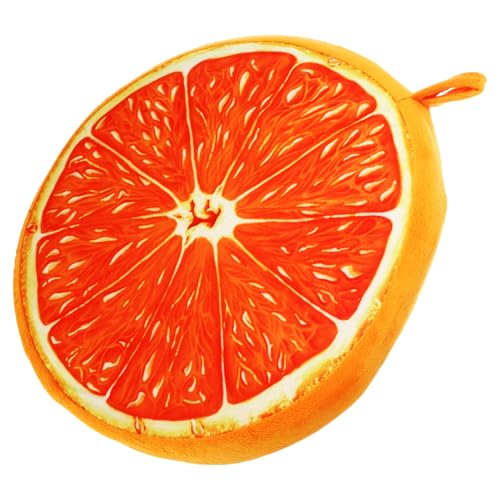 PRETYZOOM Plüschfruchtkissen Runde Sitzkissen Für Sofa Stuhl Mit Obst Orange Design Polyesterfaser Pp Baumwollfüllung Home Office Dekoration Pad Boden Matte von PRETYZOOM