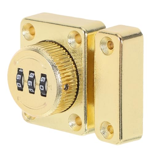 PRETYZOOM Passwort codiertes Schrankschloss mechanisches Codeschloss Schubladenschloss aus Zinklegierung Schleife Kombinationsverriegelungsschloss Spind Kombinationsschloss Eisen Golden von PRETYZOOM