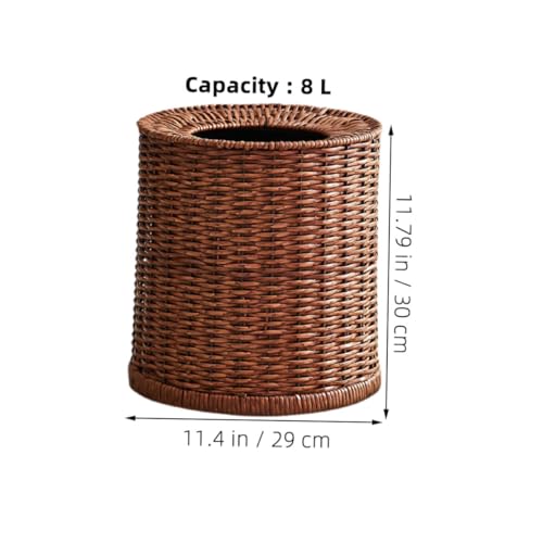 PRETYZOOM Rattan Gewebter Abfalleimer ohne Deckel mit Herausnehmbarem Kunststoff einsatz Großer Innenraum Stabiler Mülleimer für Bad Wohnzimmer Schlafzimmer Vintage Papierkorb für von PRETYZOOM