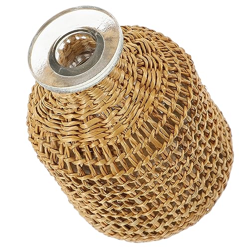 PRETYZOOM Rattan-Gras-Glasvase Hand vase Rattan vase Rattan-Glasvase Blumenvase mit Rattan-Design Zylindervase Pfingstrosen Gesteckvase für getrocknete Blumen getrocknete Blumenvase von PRETYZOOM