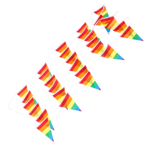 PRETYZOOM Regenbogenfahne Karnevalsbanner -Banner Party Ammer Hängende Flagge Parteifahne Geburtstagsflaggenbanner kleine Wimpelflagge Zubehör für Spielhäuser Dreieck-Banner-Flags Stoff von PRETYZOOM