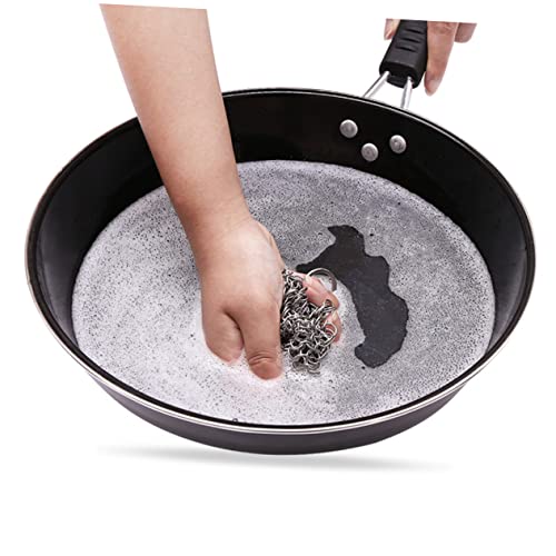 PRETYZOOM Reiniger für Gusseisenpfannen Kettengewebe mit Eckenring Geeignet für Pfannen Töpfe und Woks Silber PRETYZOOM Reiniger für Gusseisenpfannen Kettengewebe mit Eckenring Geeignet für Pfannen Töpfe und Woks Silber von PRETYZOOM