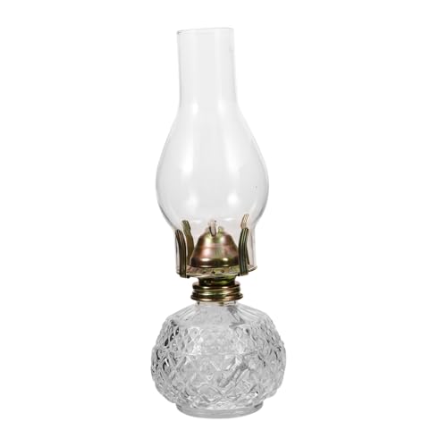 PRETYZOOM Retro-Petroleumlampe Laterne Wachswärmerlampe Gas Öllampendocht Petroleumlampen Lampe Vintage Lampe Retro notfalllampe Klassische Tischlampe Kerosinlampe Retro-Öllampe Glas von PRETYZOOM