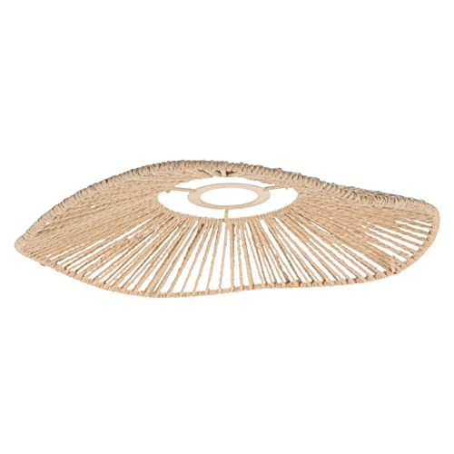 PRETYZOOM Retro-Rattan-Pendelleuchten-Abdeckung E27-Kronleuchter-Seil-Lampenschirm Korbgeflecht-Deckenlampen-Lampenschirm Für Deckenventilator-Leuchtmittel (Hellbraun) von PRETYZOOM