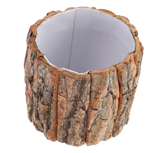 PRETYZOOM Rinde Eimer Baum saftig Anlage künstlich okay pflanzgefässe inneneinrichtung sähmachine Blumentopf einfacher Blumenkübel Blumenhalter Naturrinde Plus Handpaste Brown von PRETYZOOM