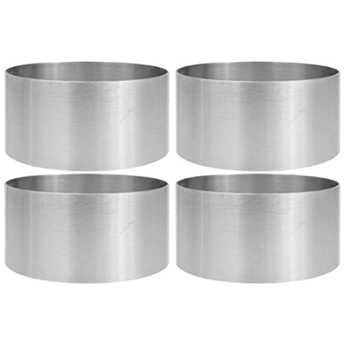 PRETYZOOM 4 Stück Kuchendekorationsringe Aus Edelstahl Metall-kuchenformen Backformen Für Mousse-Kuchen Heimküche von PRETYZOOM
