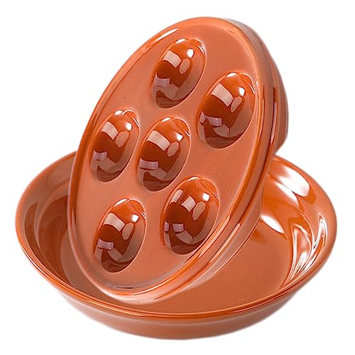 PRETYZOOM Schneckenpfanne Emaille Porzellan Schneckenteller 6 Löcher Schneckenschale Braten Backen Ton Schneckenschale Tabletts Ofen Schnecke Schneckenteller Porzellan Schneckenteller von PRETYZOOM