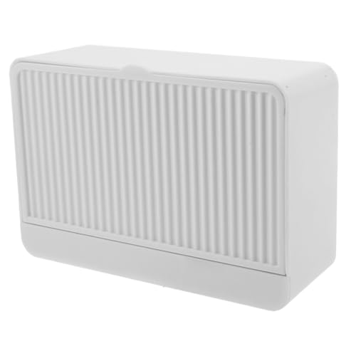 PRETYZOOM Seifenbox Organizer für Küchenspülen und Badezimmer Seifenbehälter zur Wandmontage mit Deckel Abtropfboden für Schnelles Trocknen Seifenhalter mit Ablauf Weiß Kunststoff von PRETYZOOM