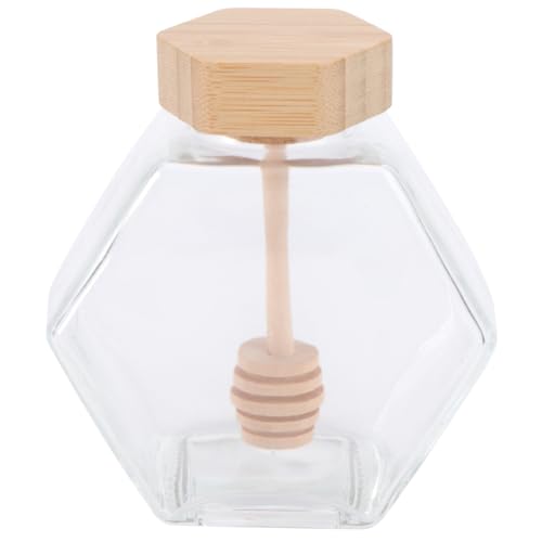 PRETYZOOM 220 Ml Einmachglas Für Zuhause Küche Frühstücksgläser Mit Deckel Und Löffel Honigglas Mit Honigtopf Aus Dierglas Bienenhonigtopf von PRETYZOOM