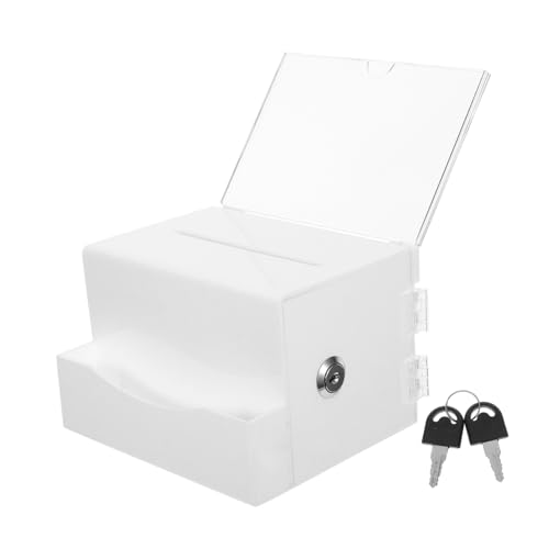 PRETYZOOM Spendenbox Mit Schloss Und Schlitz Abschließbare Wahlurne Für Sammlungen Visitenkartenetui Geeignet Für Meetings Und Wohltätigkeitsveranstaltungen von PRETYZOOM