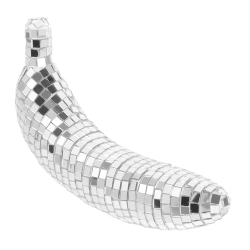 PRETYZOOM Disco Bananen Dekoration Spiegel Oberfläche Tischdeko für Disco Party Retro Bananenmodell Obstdekor für Hochzeiten und Veranstaltungen von PRETYZOOM