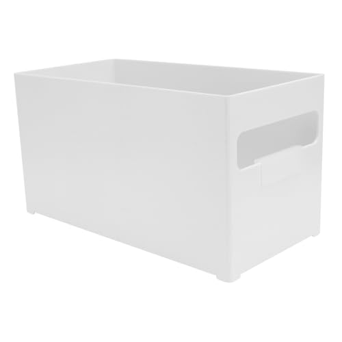 PRETYZOOM Stapelsichere Vielseitige Aufbewahrungsbox aus Robustem Kunststoff mit Breitem Design und Praktischem Griff Großer Mehrzweck organizer für Haushalt Küche und Büro Weiß von PRETYZOOM
