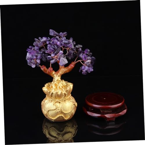 PRETYZOOM Statue Japanischer Geldbaum Feng-Shui-Bonsai-dekor Geldbaum Aus Kristall Asiatisch Geldbaum des Neuen Jahres Regaldekor-Akzente Vermögen Kristall Geschenke Bambus Zitrin Goldesel von PRETYZOOM