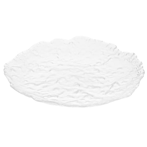PRETYZOOM Steakplatte Runder Kuchenträger Emaille-tabletts Obsthalterplatte Snackteller Küchentablett Serviertablett Runde Tabletts Schmuck Tablett Kreistablett Pasta Japanischer Stil Glas von PRETYZOOM