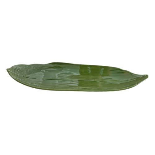 PRETYZOOM Sushi-servierplatte Blattmuster Sashimi-platte Eleganter Keramik-lebensmittelteller Für Die Dekoration von PRETYZOOM
