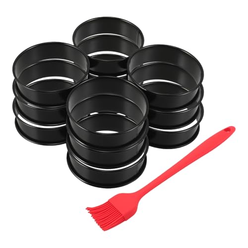 PRETYZOOM Teiliges Backform Edelstahl Antihaftbeschichtete Runde Tart Muffinringe mit Doppelt Gerolltem Rand und Silikonpinsel Vielseitig für Frühstück und Backen PRETYZOOM Teiliges Backform Edelstahl Antihaftbeschichtete Runde Tart Muffinringe mit Doppelt Gerolltem Rand und Silikonpinsel Vielseitig für Frühstück und Backen von PRETYZOOM