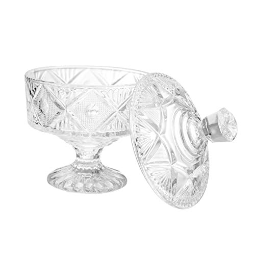 PRETYZOOM Transparentes Candy Storage Jar aus Hochwertigem Stabiles Snack Tablett mit Deckel Eleganter Bonboniere Fuß für Süßigkeiten Nüsse Trockenfrüchte für Party Hochzeit von PRETYZOOM
