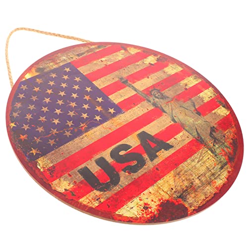 PRETYZOOM Usa Thema Wandkunst 30x30cm Holz Runde Hause Dekoration Bar Cafe Zubehör von PRETYZOOM