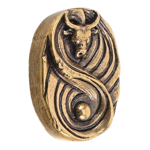 PRETYZOOM Vintage Messing Bullkopf Türgriff Chinesische Retro Möbelgriffe für Schränke Kommoden und Küchenschubladen Vielseitige Vintage Küchenknöpfe mit Schrauben Dekorative Messinggriffe von PRETYZOOM