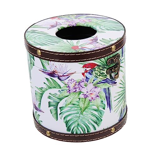 PRETYZOOM Zylindrische Rolle Box Handtuch Halter Tissue Dekorative Runde Holz Grün von PRETYZOOM