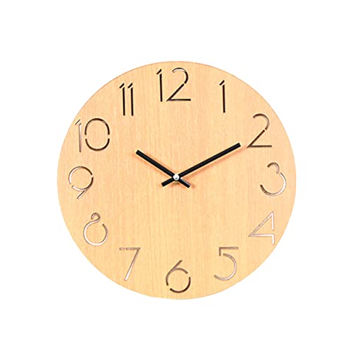 PRETYZOOM Einfache Stumme Wanduhr Aus Holz – Perfekte Dekoration Für Zuhause Für Familie Und Freunde von PRETYZOOM