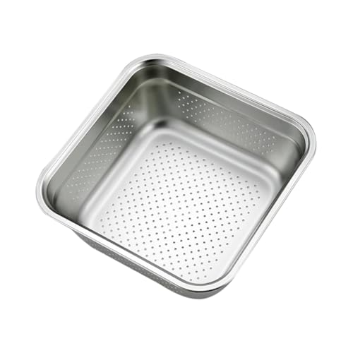 Spülbecken edelstahlspüle stainless steel sink drainage spüle küche Netzkorb aus Metall Metallsieb Buffet Filter Rostfreier Stahl Waschbecken quadratisches Becken 201 Edelstahl von PRETYZOOM