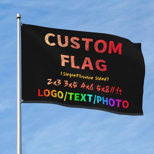 Benutzerdefinierte Flagge 2x3/3x5/4x6/5x8 Ft mit Ösen - Personalisiertes Banner mit Foto/Logo/Text für Garten, Team oder Festival, beidseitiger Druck. von PRFELMG