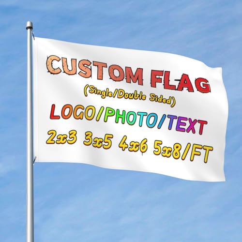 PRFELMG Custom Flag - Gestalten Sie Ihren Text, Logo oder Foto - Personalisiertes Banner für den Außeneinsatz, anpassbare Geschenkflaggen, 2x3 Ft, beidseitig bedruckt. von PRFELMG
