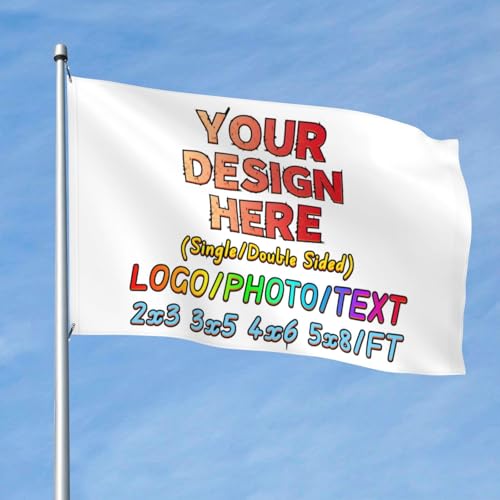 PRFELMG Custom Outdoor-Flagge - Gestalten Sie Ihren eigenen Text, Logo oder Foto, personalisierte Flagge, ideal für Veranstaltungen und Heimdekorationen, 4x6 Ft, beidseitig bedruckt. von PRFELMG